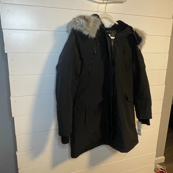 BCBGeneration Dark Gray Ski Jacket with Fur Hood - Picture 3 of 8